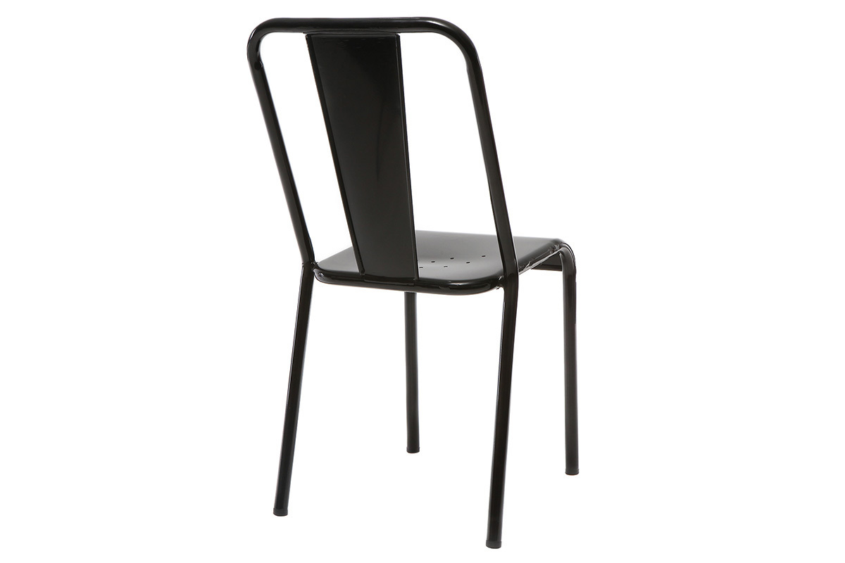 Chaises design m�tal noir (lot de 2) EVAN