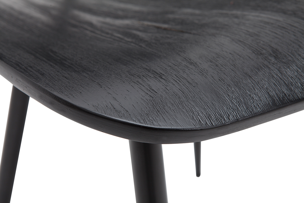 Chaises design noire en bois noir et m�tal (lot de 2) TOBIAS
