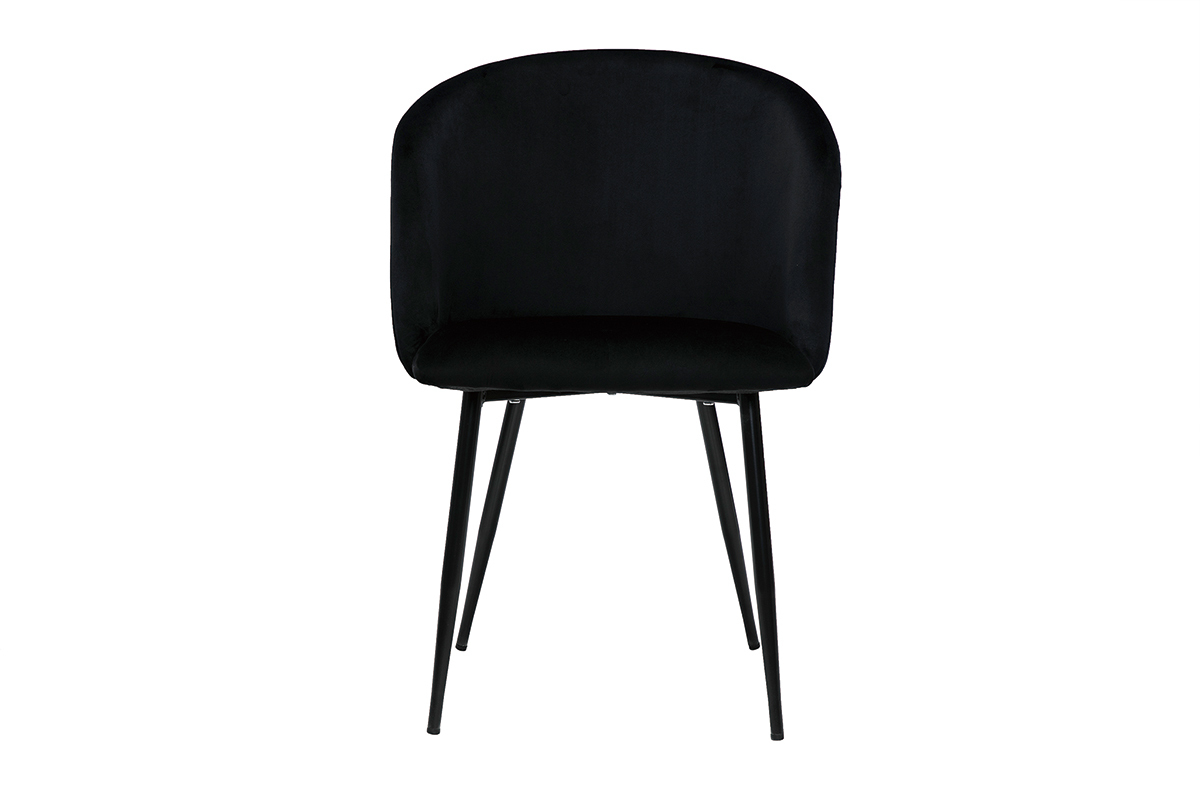 Chaises design noires en tissu velours et m�tal (lot de 2) VANITY