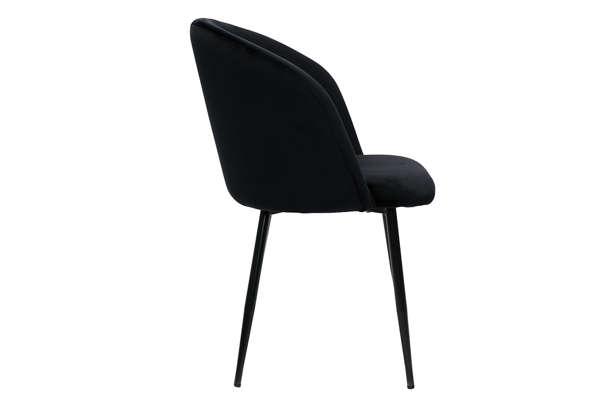 Chaises design noires en tissu velours et m�tal (lot de 2) VANITY