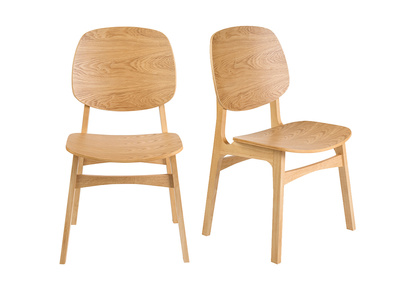 Chaises en bois clair fr&ecirc;ne (lot de 2) SOQUETTE
