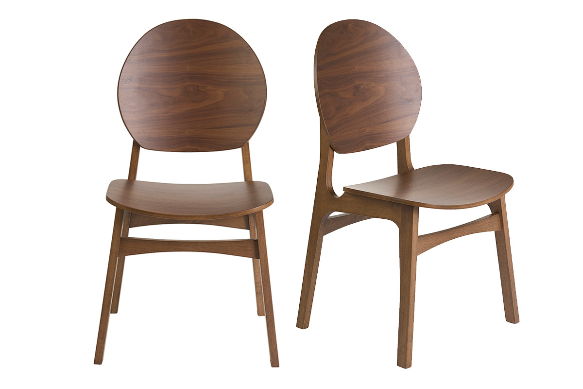 Chaises en bois fonc� (lot de 2) ELTON