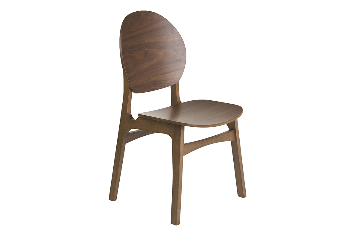 Chaises en bois fonc� (lot de 2) ELTON