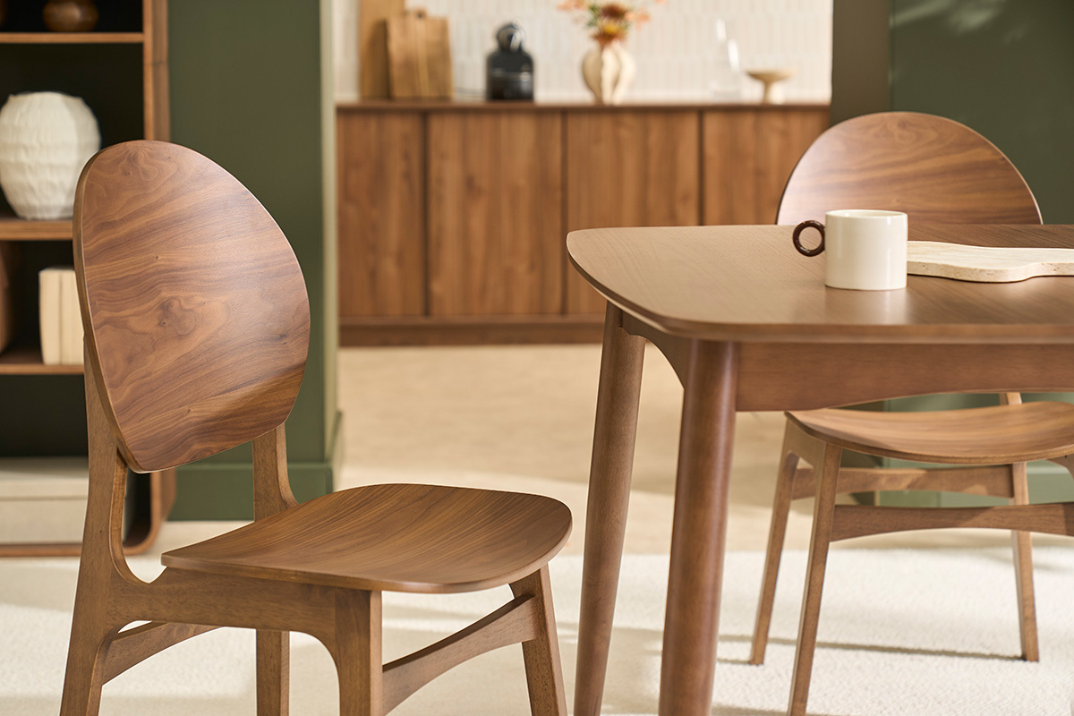 Chaises en bois fonc� (lot de 2) ELTON