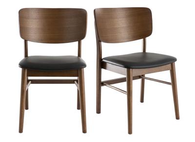 Chaises en bois fonc&eacute; et noir (lot de 2) SHELDON