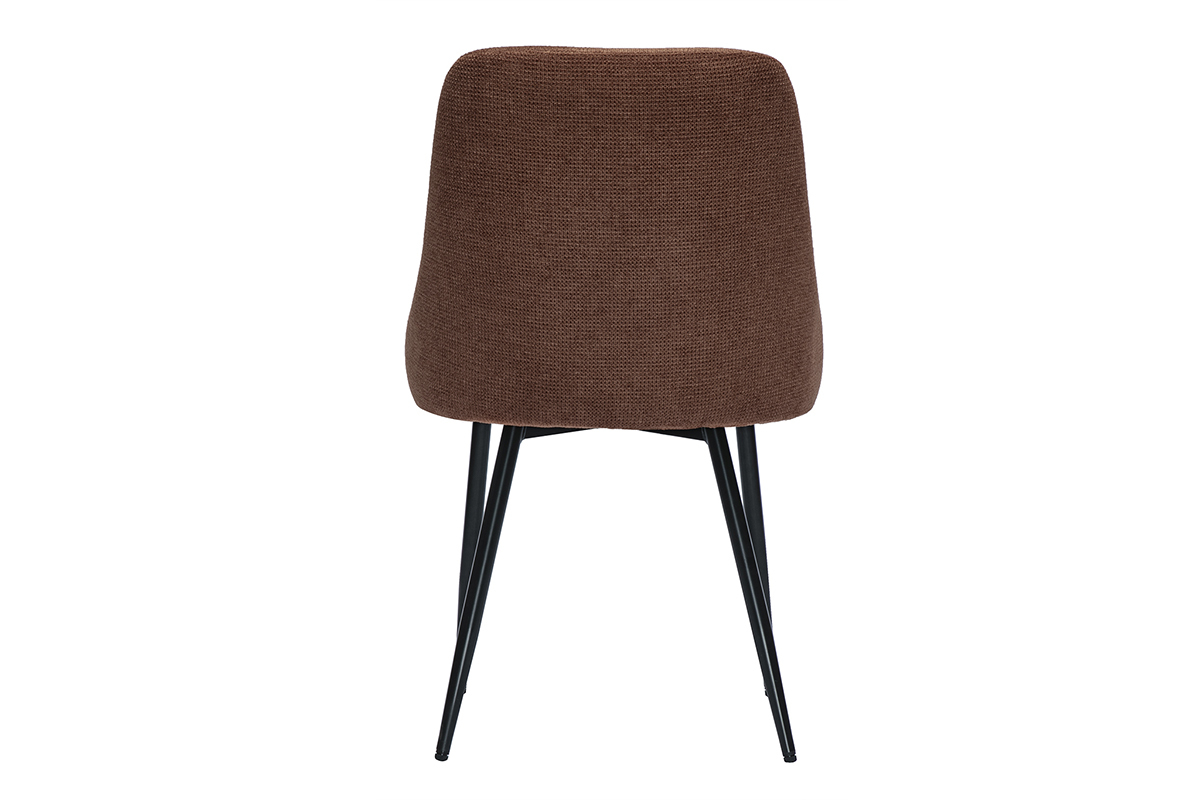 Chaise en tissu terre br�l�e vue de dos sur pieds en m�tal noir.