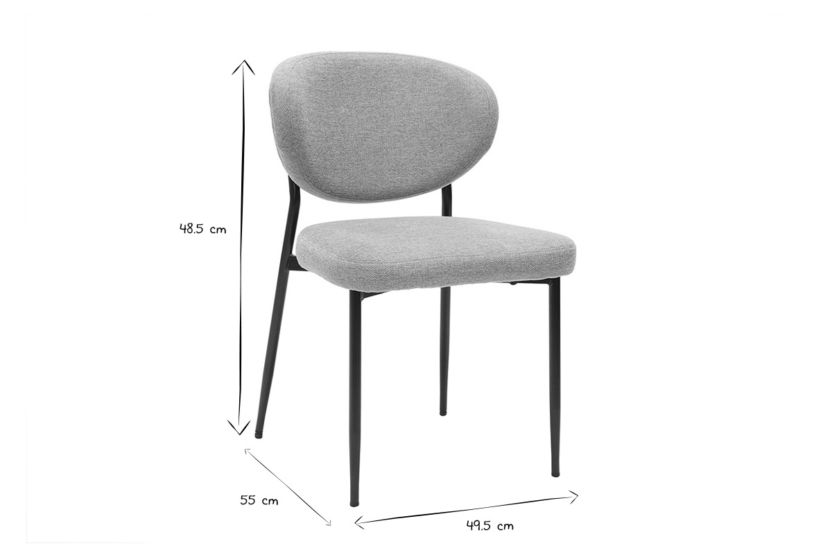 Chaises en tissu effet velours textur� terracotta et m�tal noir (lot de 2) BREKA