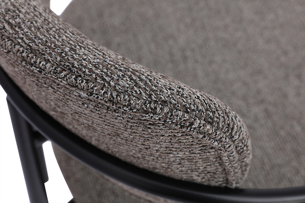 Chaises en tissu textur� taupe et m�tal noir (lot de 2) SWIFT