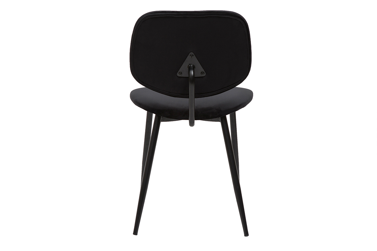 Chaises noires en tissu velours et m�tal (lot de 2) TOBIAS