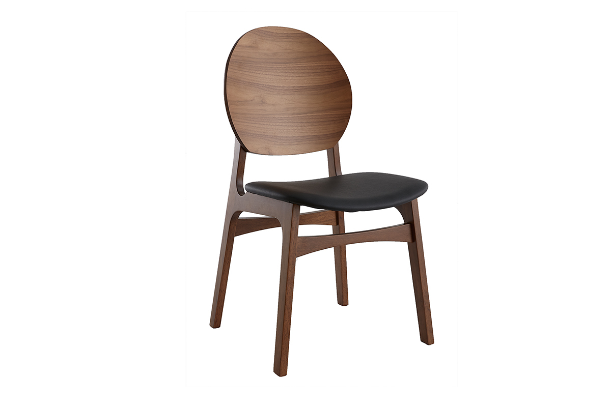 Chaises noires et bois fonc� (lot de 2) ELTON