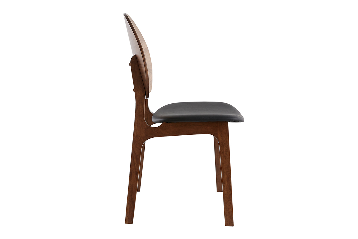 Chaises noires et bois fonc� (lot de 2) ELTON