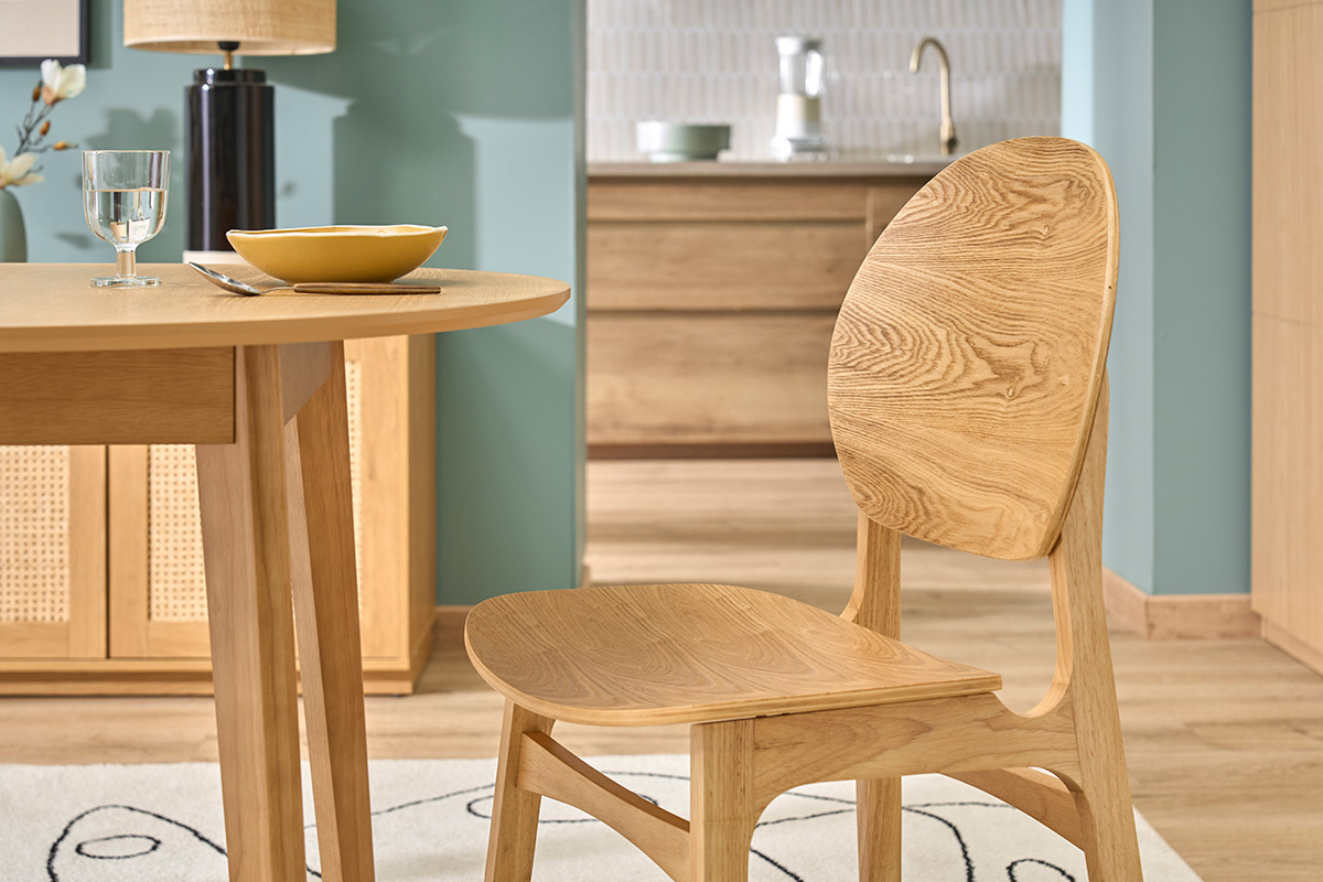 Chaises scandinaves en bois clair (lot de 2) ELTON