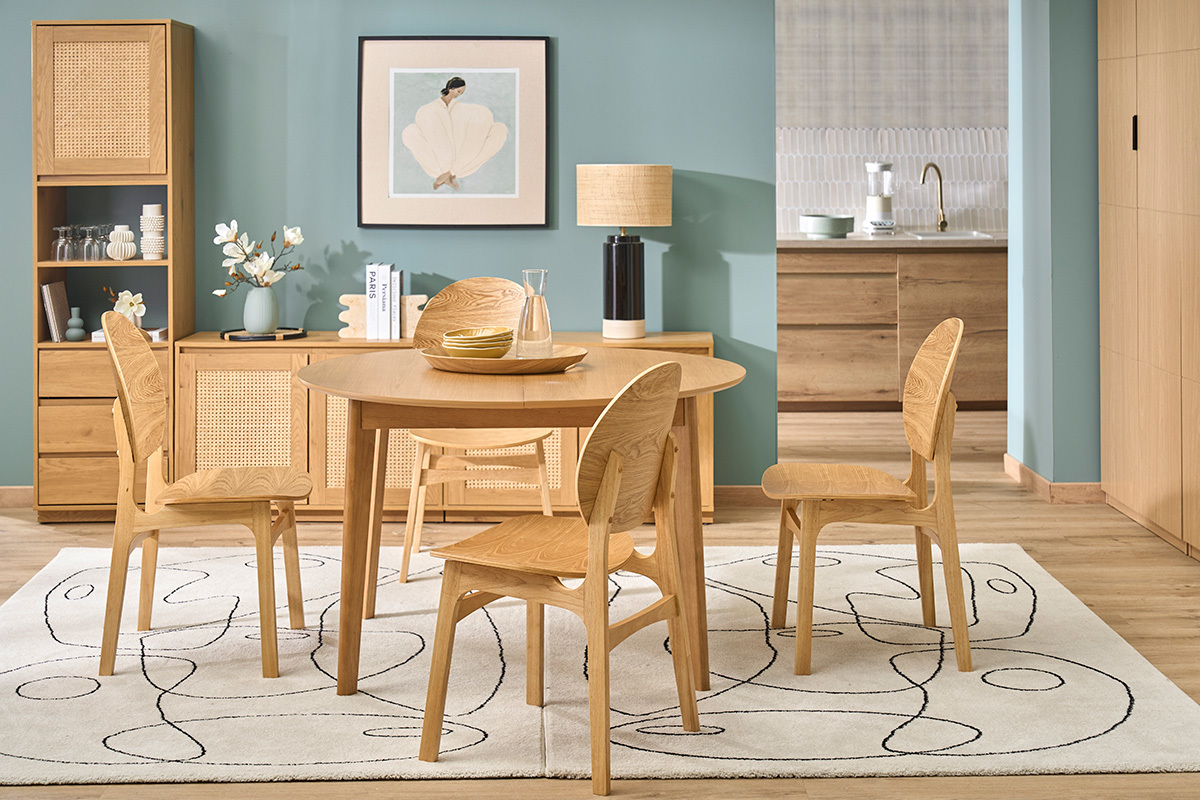 Chaises scandinaves en bois clair (lot de 2) ELTON