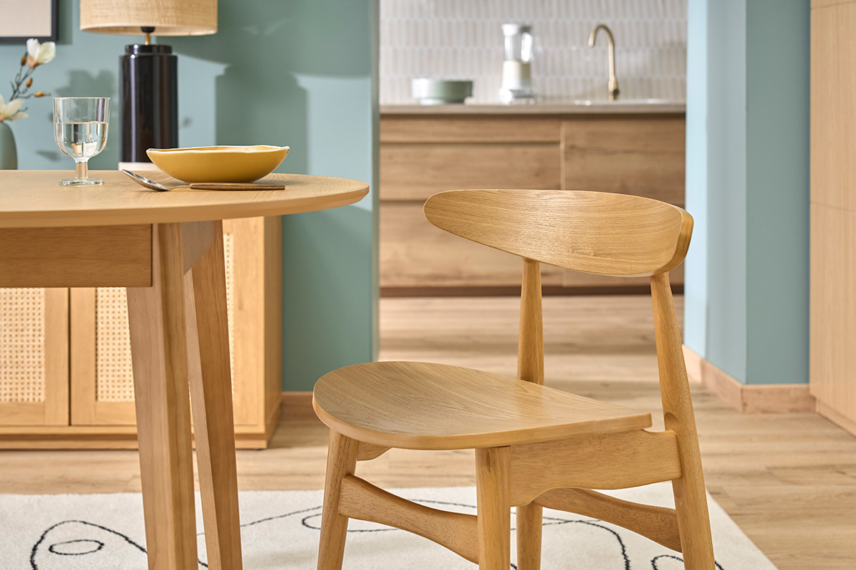 Chaises scandinaves en bois clair fr�ne (lot de 2) WALFORD