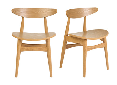 Chaises scandinaves en bois clair fr&ecirc;ne (lot de 2) WALFORD