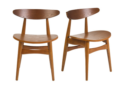 Chaises scandinaves en bois fonc&eacute; fr&ecirc;ne (lot de 2) WALFORD