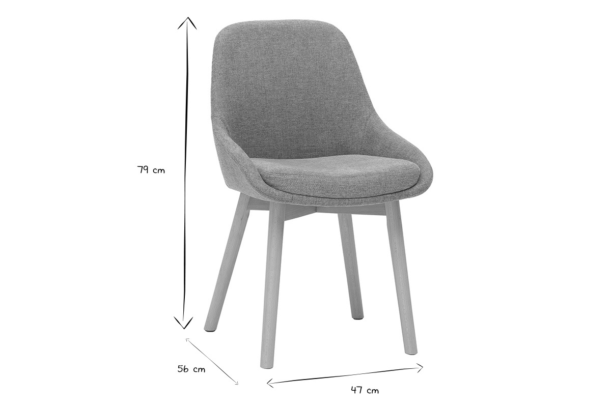 Chaises scandinaves en tissu effet velours textur� terracotta et bois clair massif (lot de 2) HOLO
