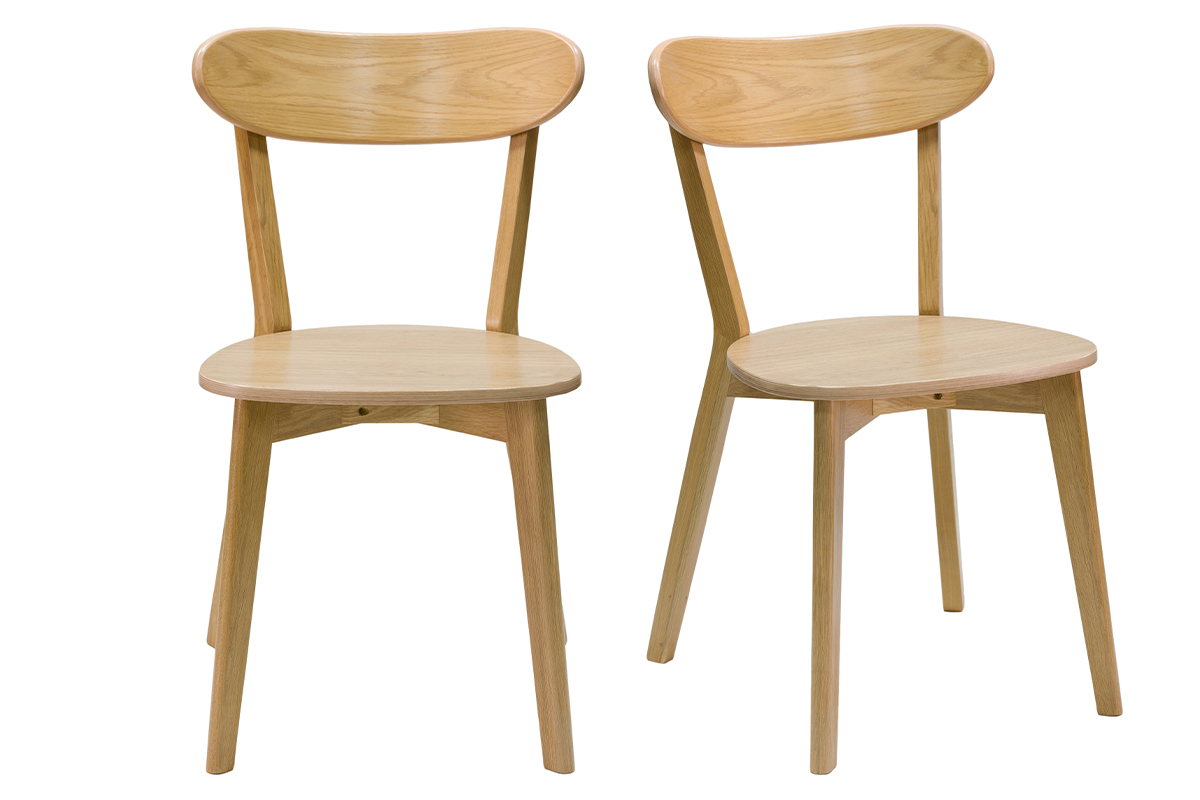 Chaises vintage bois clair ch�ne (lot de 2) DOVE