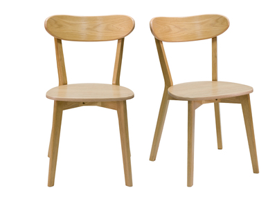Chaises vintage bois clair ch&ecirc;ne (lot de 2) DOVE