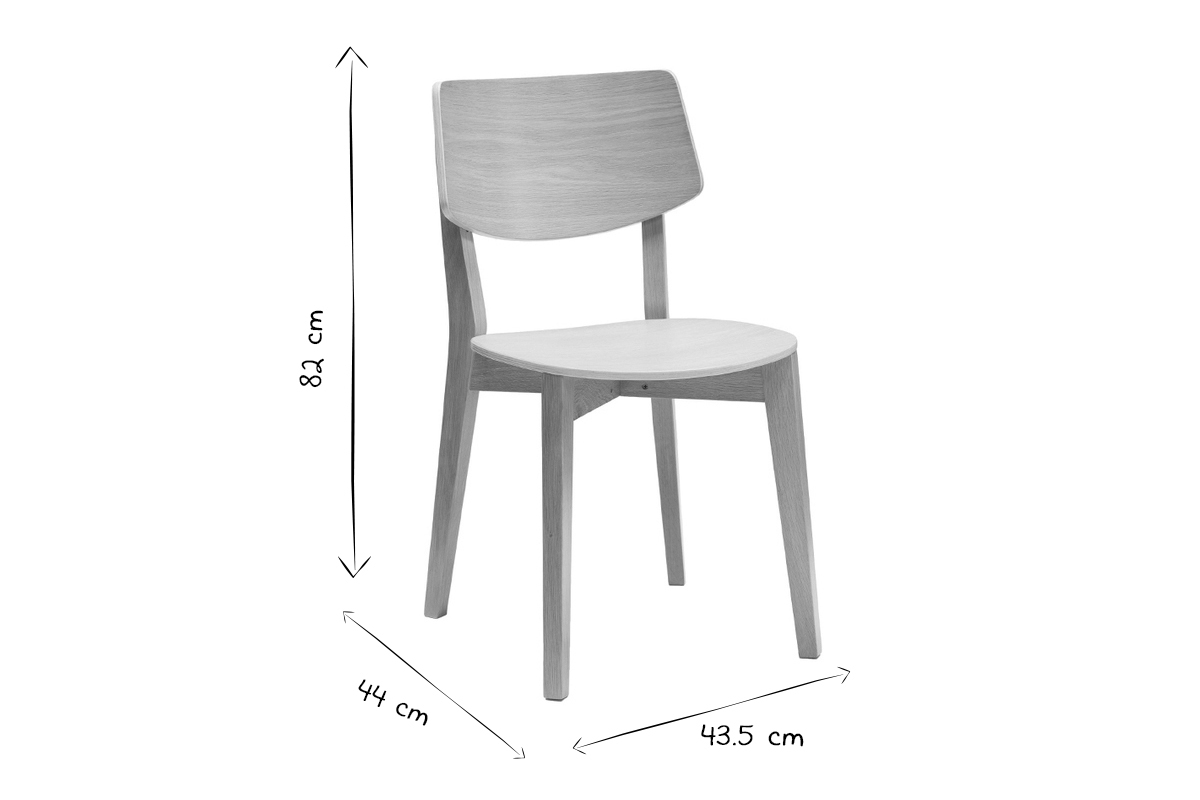 Chaises vintage en bois clair ch�ne (lot de 2) AVEA