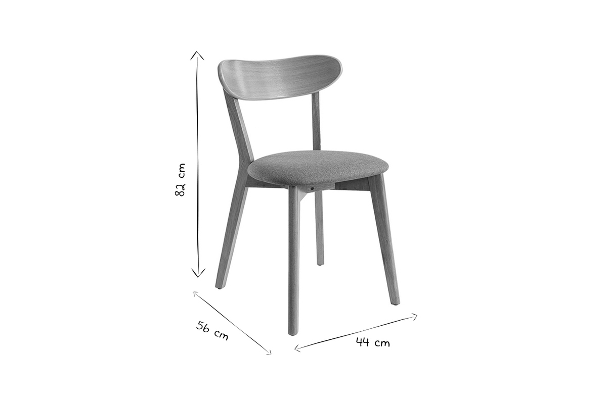 Chaises vintage en bois clair ch�ne et tissu effet velours terre br�l�e (lot de 2) DOVE