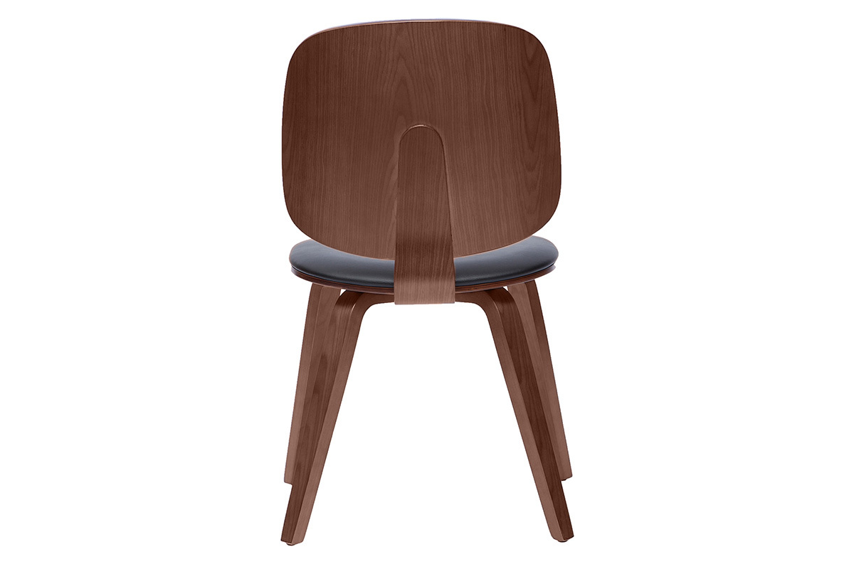 Chaises vintage en bois fonc� et noir (lot de 2) BECK