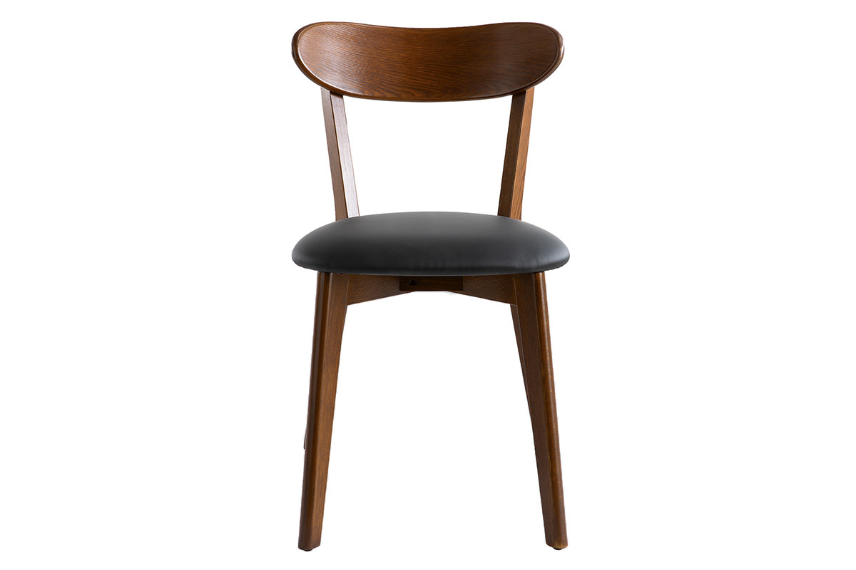 Chaises vintage en bois fonc� et noir (lot de 2) DOVE