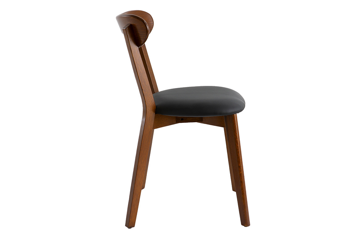 Chaises vintage en bois fonc� et noir (lot de 2) DOVE