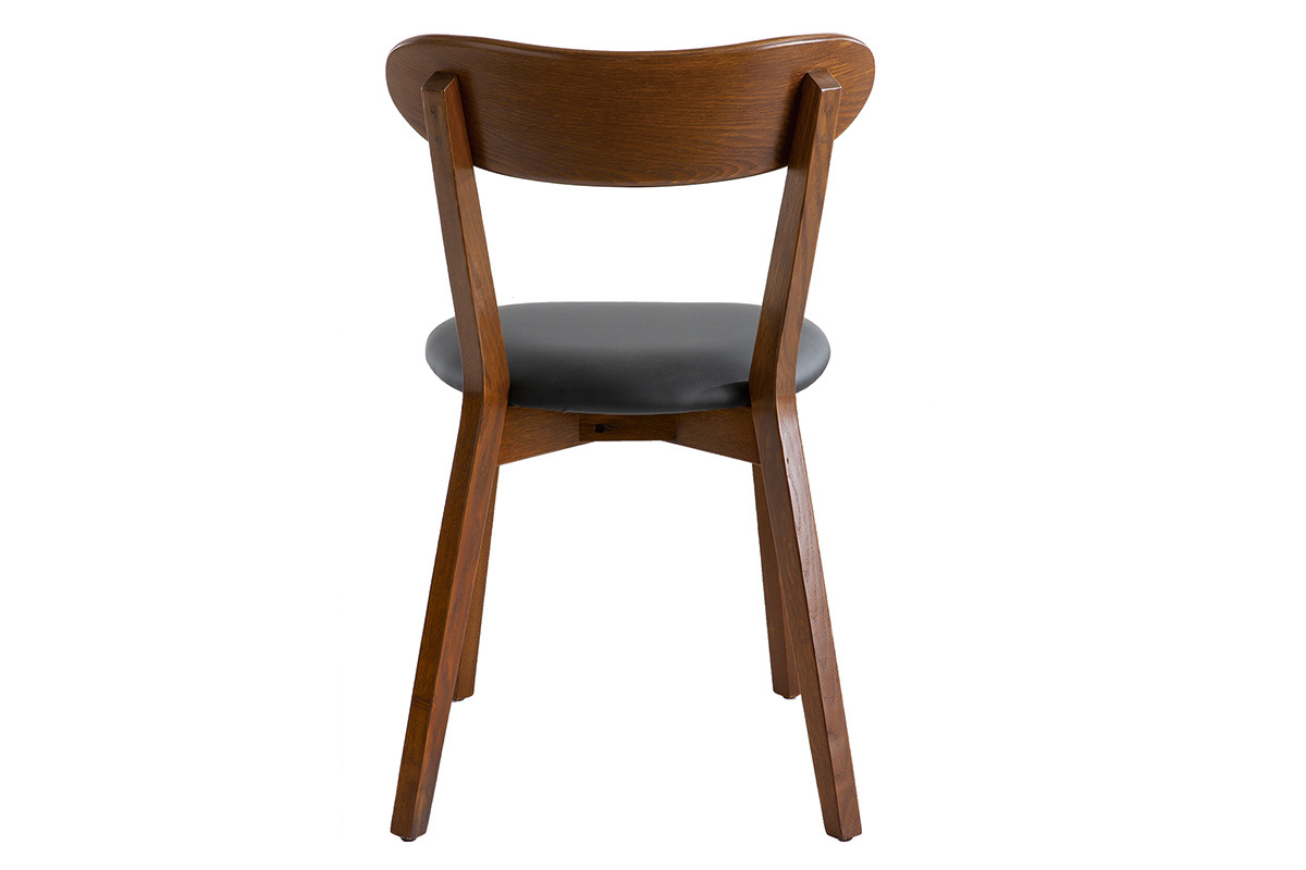 Chaises vintage en bois fonc� et noir (lot de 2) DOVE