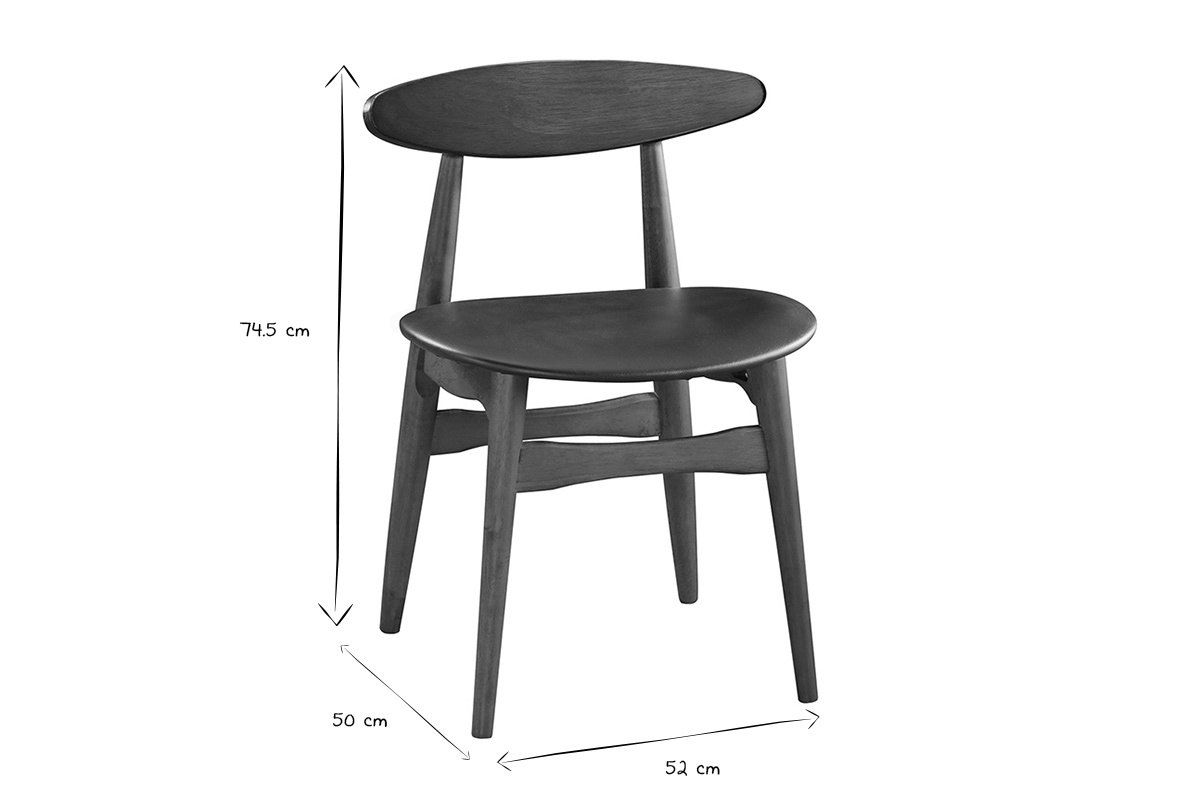 Chaises vintage en bois fonc� et noir (lot de 2) WALFORD