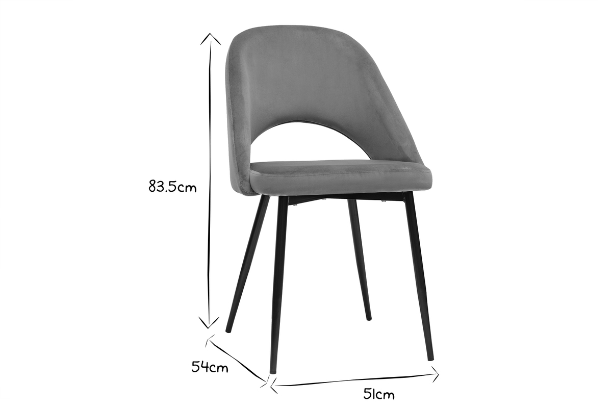 Chaises vintage en tissu velours bronze et m�tal noir (lot de 2) COSETTE