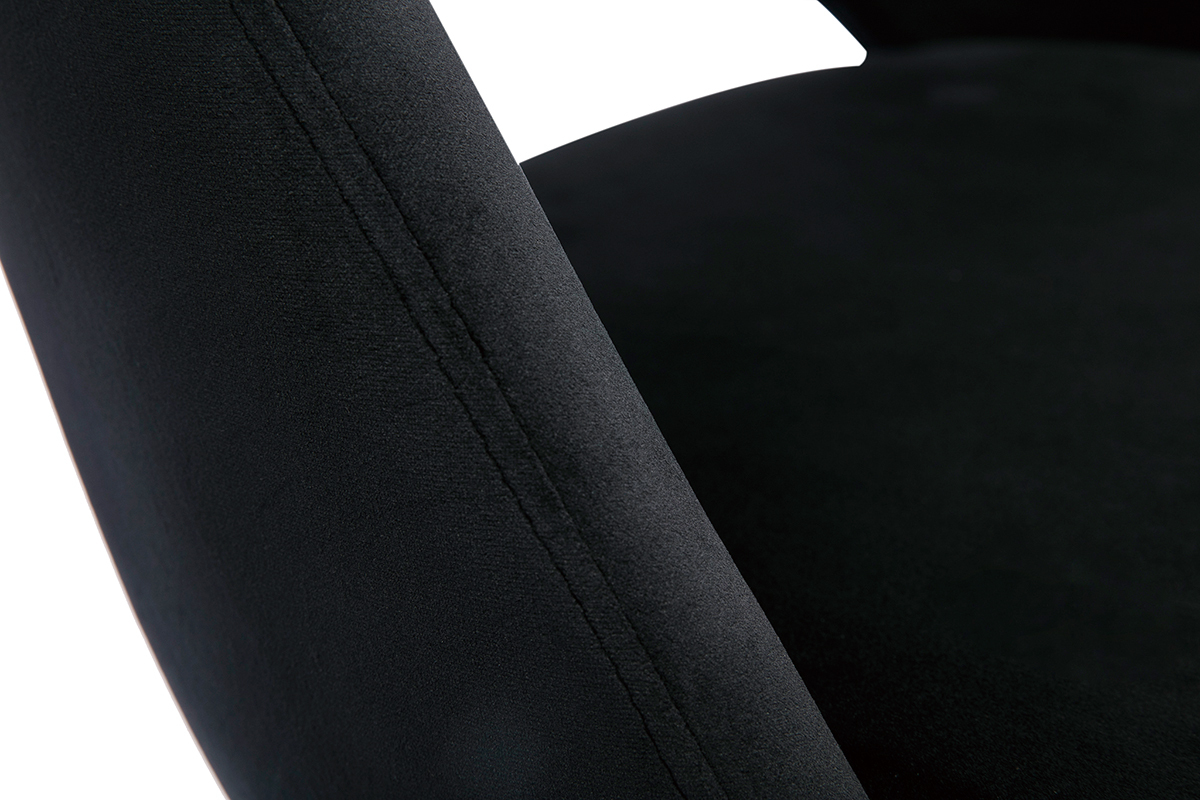 Chaises vintage noires en tissu velours et m�tal (lot de 2) COSETTE