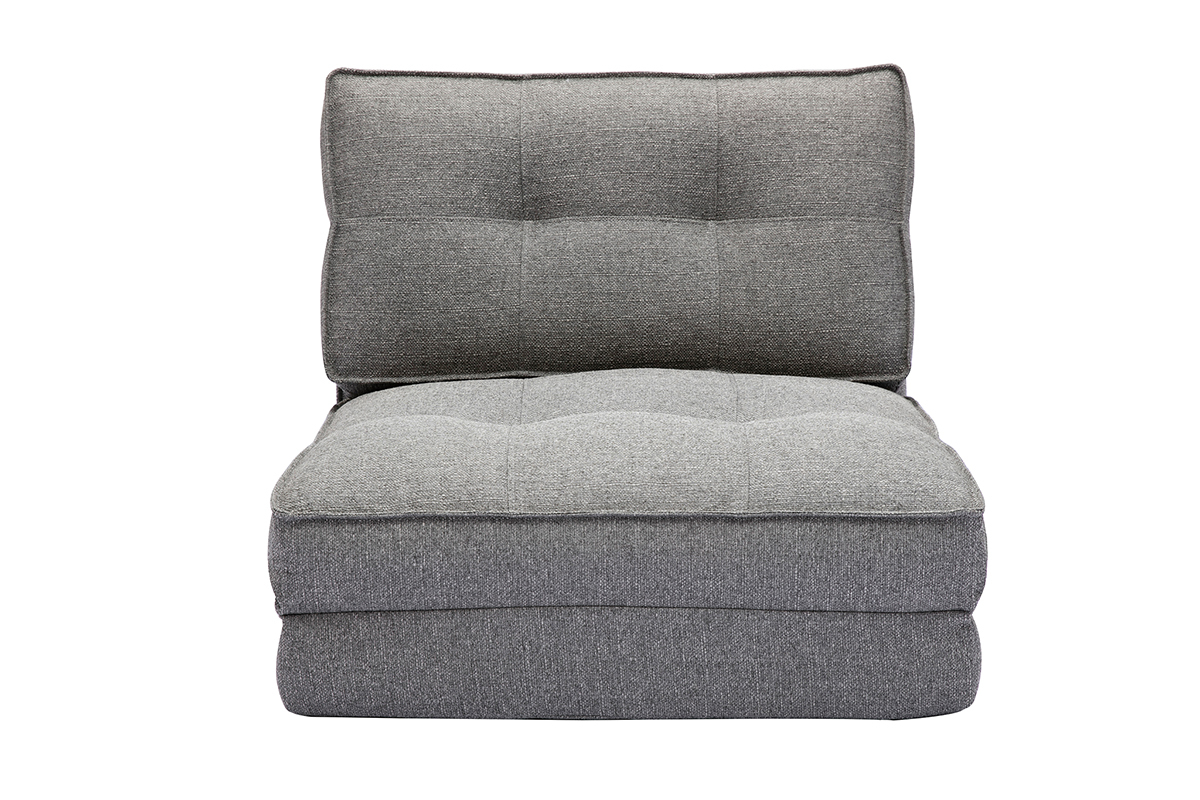 Chauffeuse 1 place convertible en tissu gris chin� SALLY
