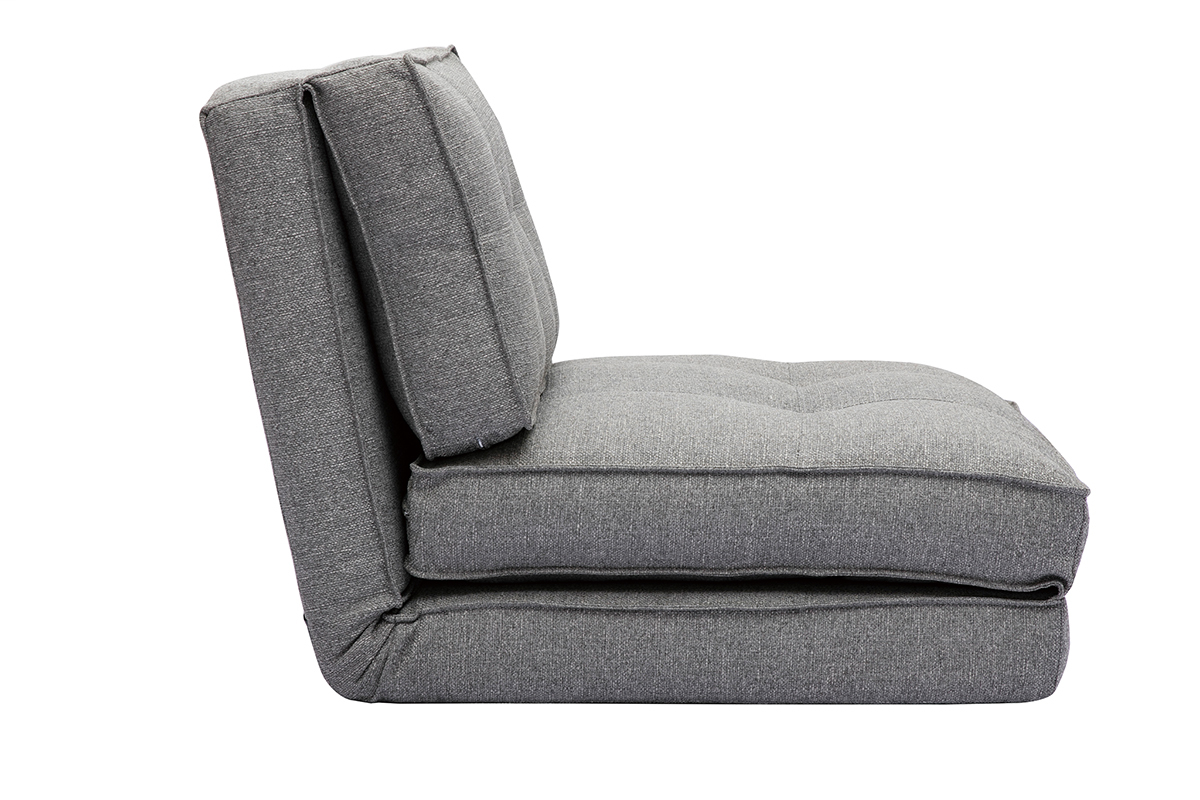 Chauffeuse 1 place convertible en tissu gris chin� SALLY