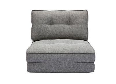 Chauffeuse 1 place convertible en tissu gris chin&eacute; SALLY