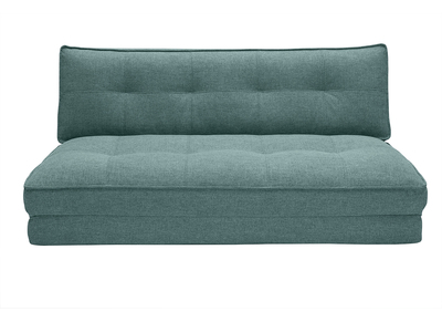 Chauffeuse 2 places convertible en tissu vert de gris SALLY