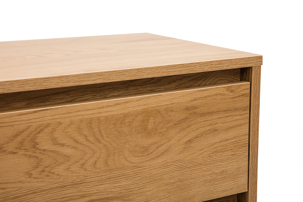 Commode finition bois clair ch�ne 4 tiroirs L100 cm ARAGON