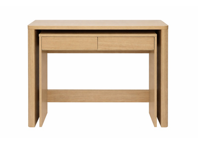 Console bureau d'appoint avec tiroirs finition bois clair ch&ecirc;ne L110 cm ENOLA