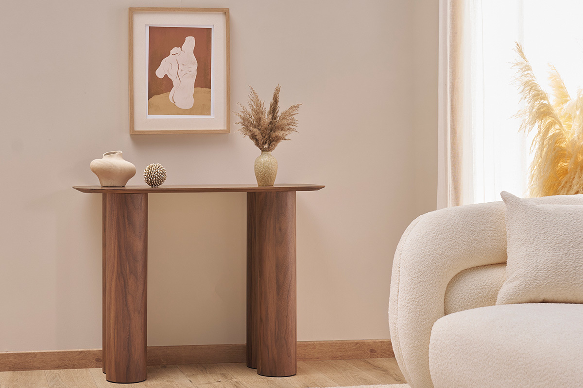 Console design en bois fonc� L100 cm FOLEEN