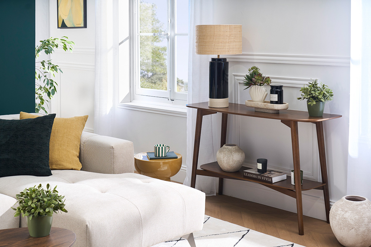 Console en bois fonc� L120 cm CENDY