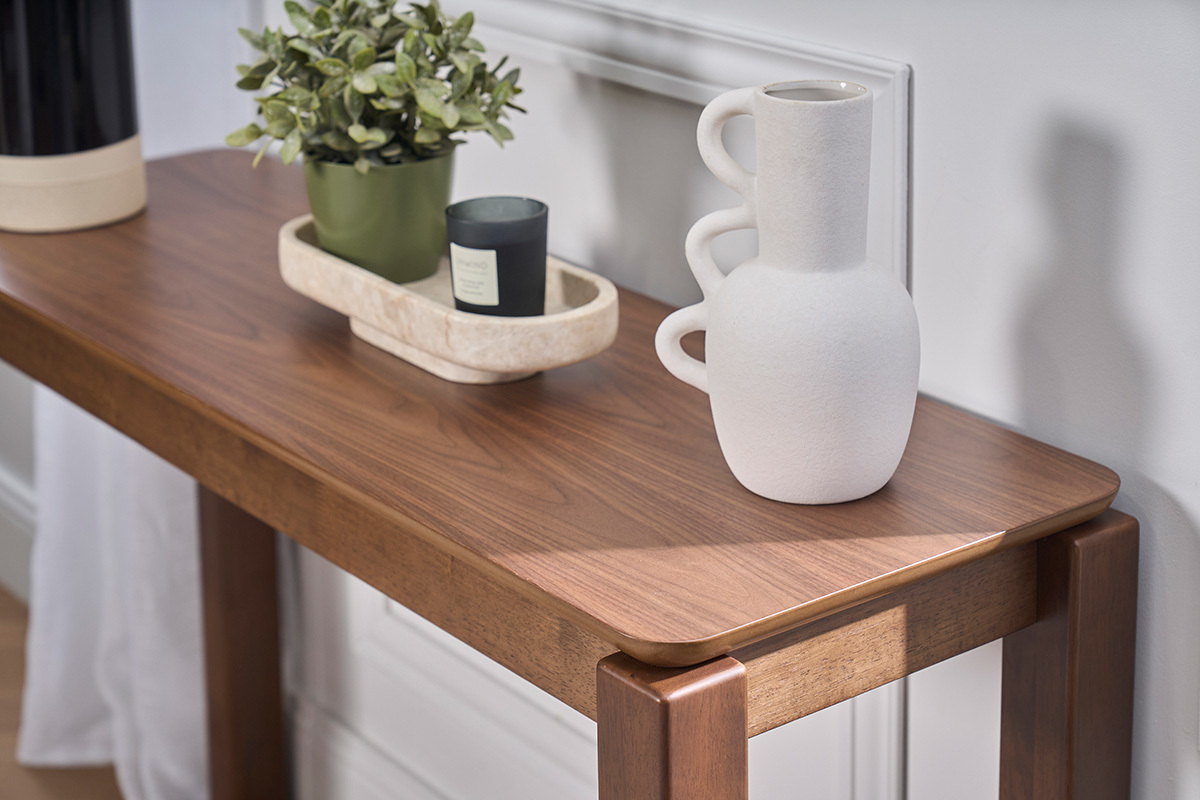 Console en bois fonc� noyer L120 cm RAYA