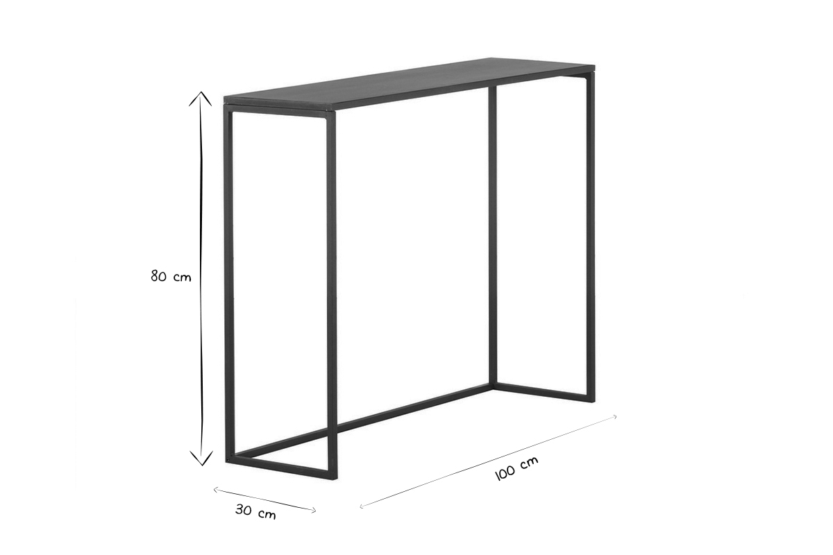 Console industrielle en m�tal noir L100 cm KARL