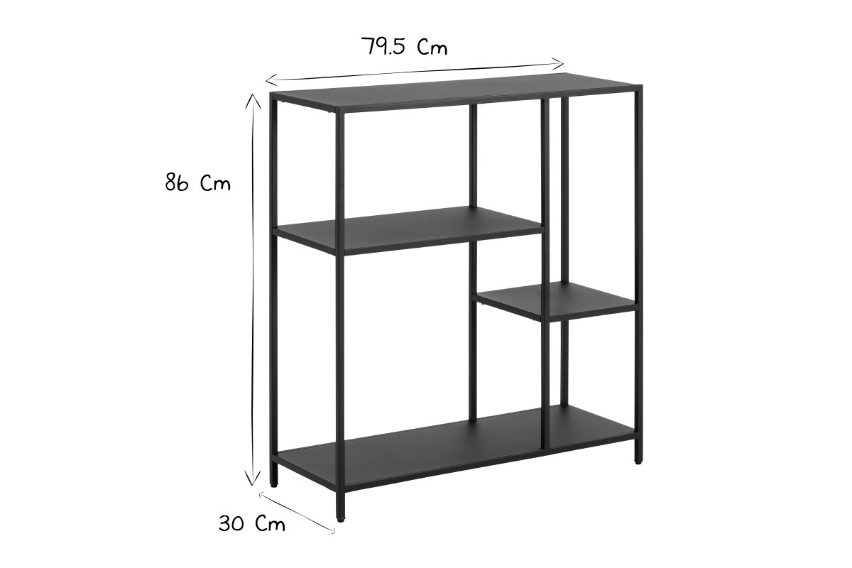 Console ouverte design en m�tal noir L80 cm PODIUM
