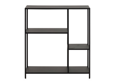Console ouverte design en m&eacute;tal noir L80 cm PODIUM
