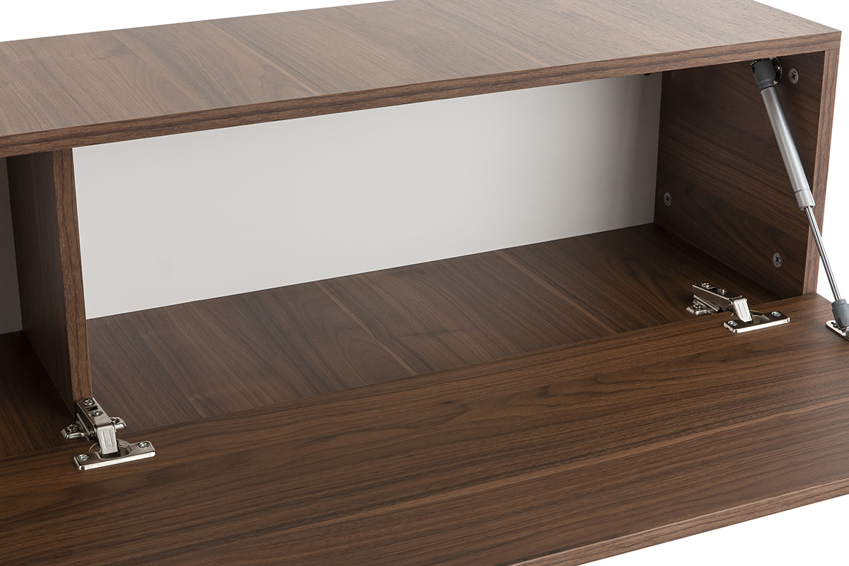 �l�ment mural TV horizontal finition bois fonc� noyer L137.5 cm ETERNEL