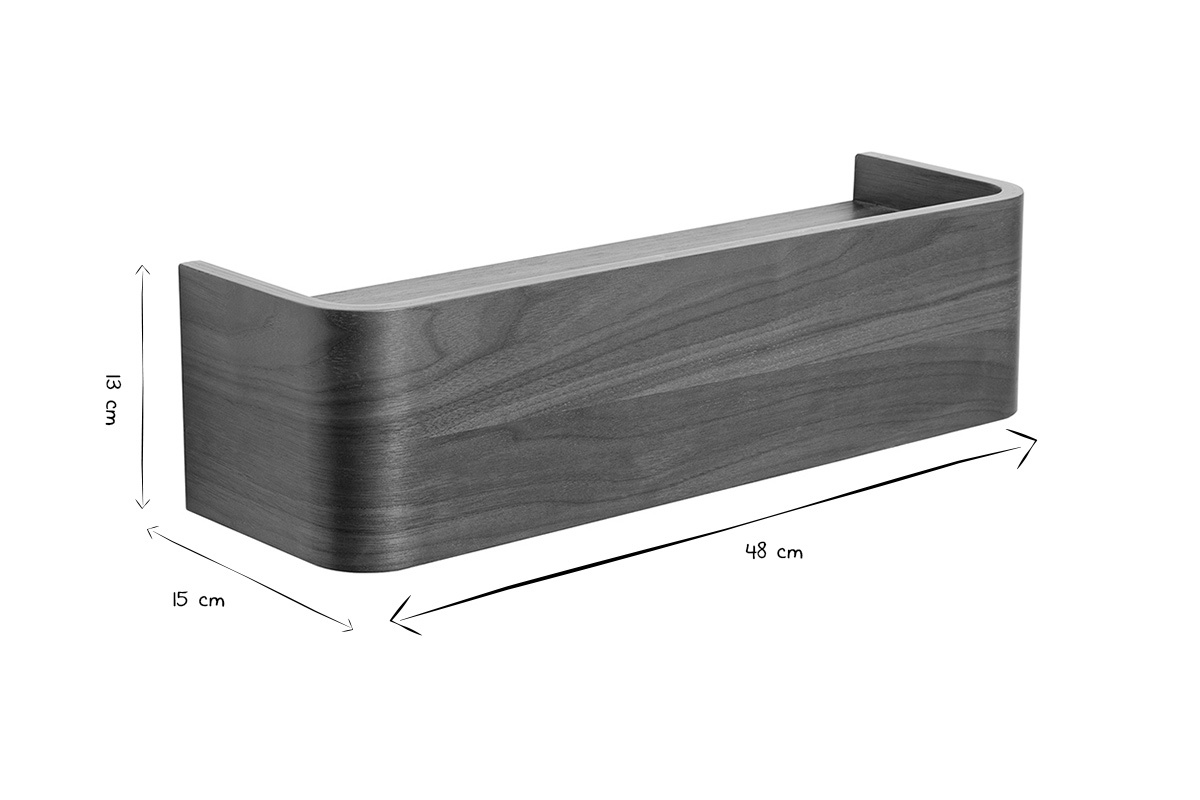 Etag�re murale bois fonc� noyer L48 cm HOPE