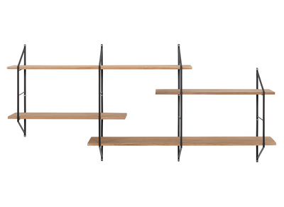 Etag&egrave;re murale XL modulable en bois clair et m&eacute;tal noir L191 cm BRIDGE