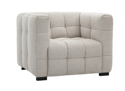 Fauteuil design en tissu effet velours textur&eacute; beige CORTO