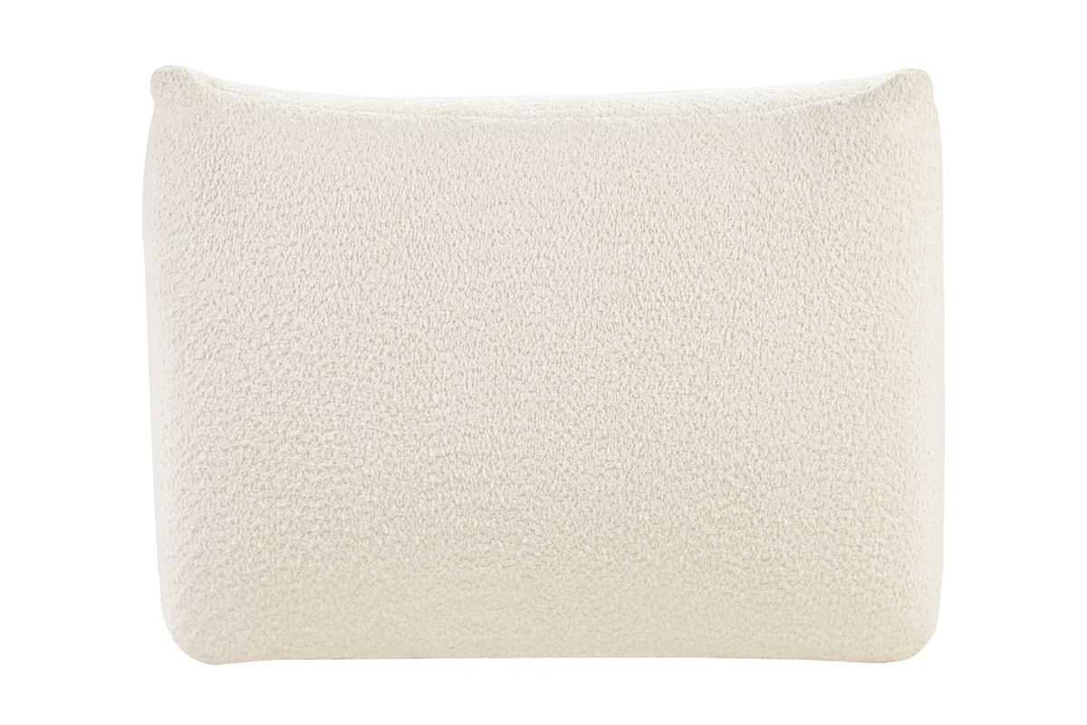 Fauteuil lounge en tissu bouclette blanc cass� BUMPY