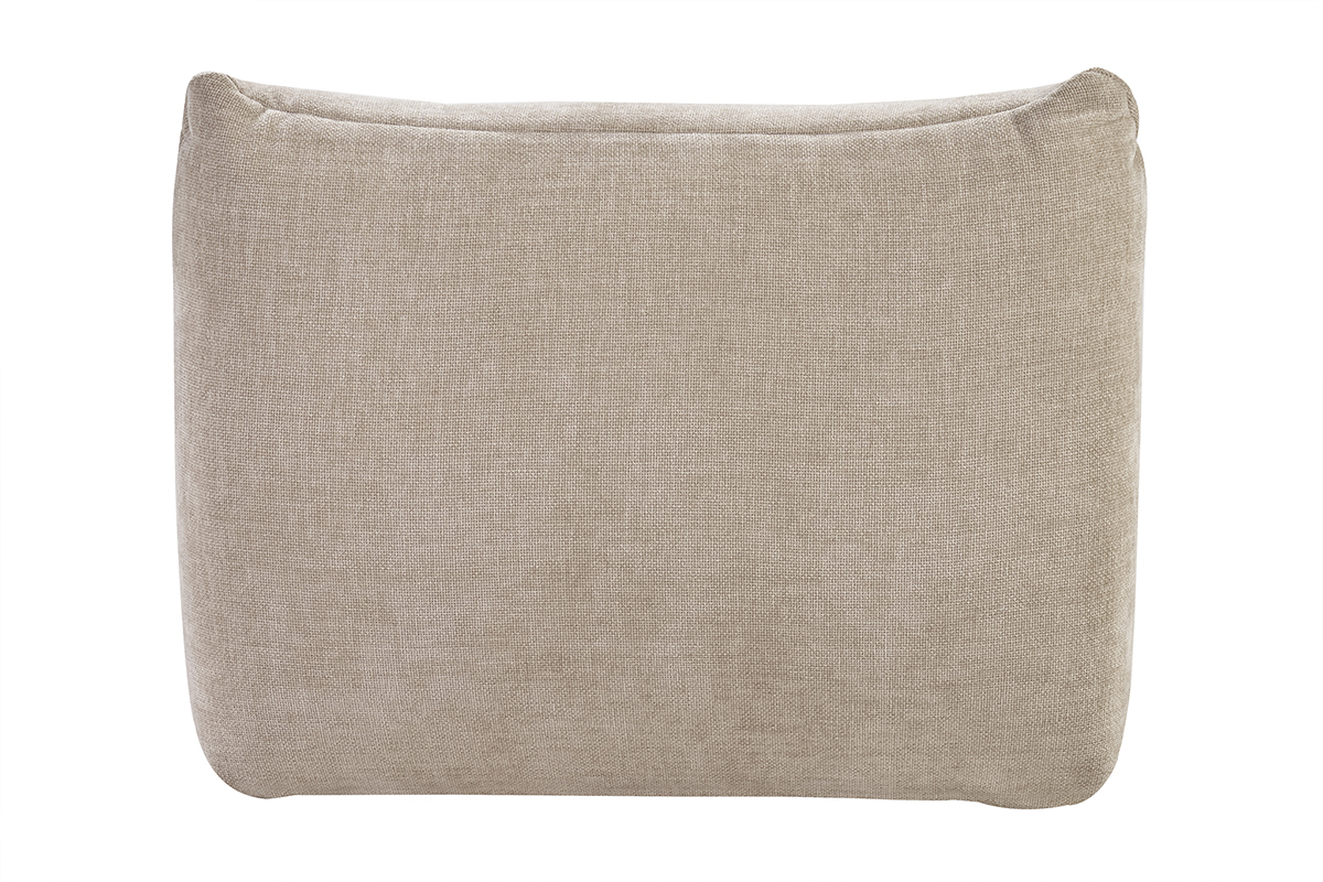 Fauteuil lounge BUMPY taupe, vue de dos, tissu effet velours textur�.